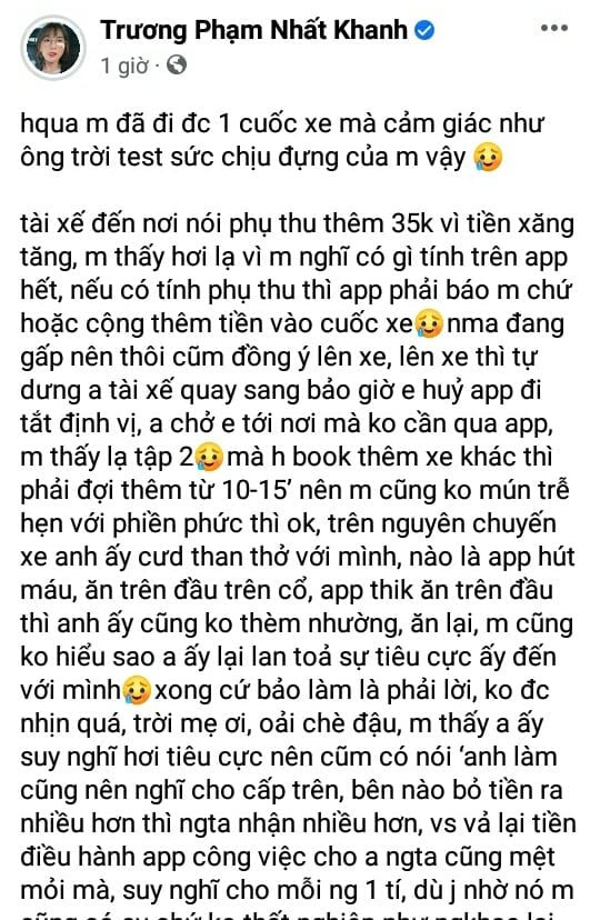 Emma Nhất Khanh khóc thét vì gặp tài xế 'làm tiền' Ảnh 1