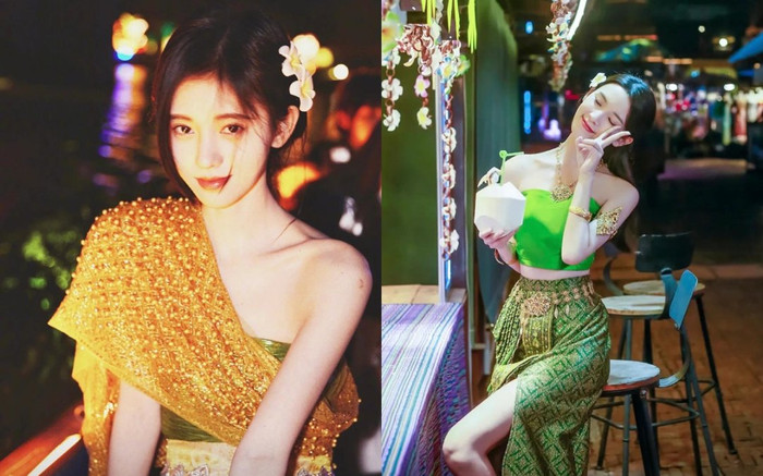 Cùng diện trang phục truyền thống Thái Lan, sắc vóc của Cúc Tịnh Y có 'đọ' lại mỹ nhân Hạo Y Hành? Ảnh 2