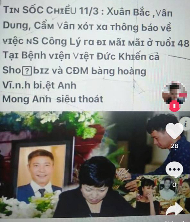 Xuất hiện tin đồn NSND Công Lý 'qua đời', MC Thảo Vân khóc nấc trong tang lễ khiến dân tình phẫn nộ Ảnh 1