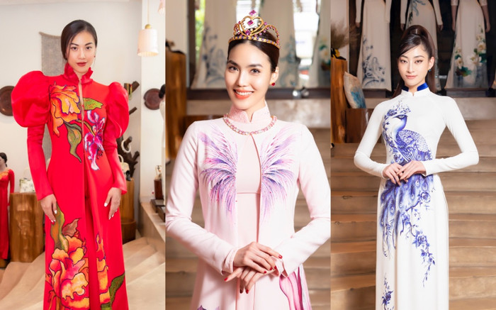 Lương Thùy Linh, Kim Duyên, Lan Khuê đọ dáng với áo dài: Ai mới chạm đến đỉnh cao nhan sắc? Ảnh 2