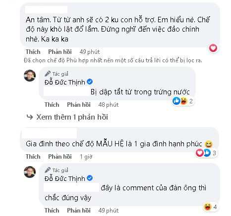 Ở dưới phần bình luận, nam đạo diễn vui vẻ trả lời 'Bị dập tắt từ trong trứng nước' khi có người đề nghị anh thử 'đảo chính'