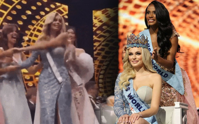 Thương quá đi: Tân Hoa hậu bị đạp bung váy ngay trong khoảnh khắc đăng quang Miss World 2021 Ảnh 2