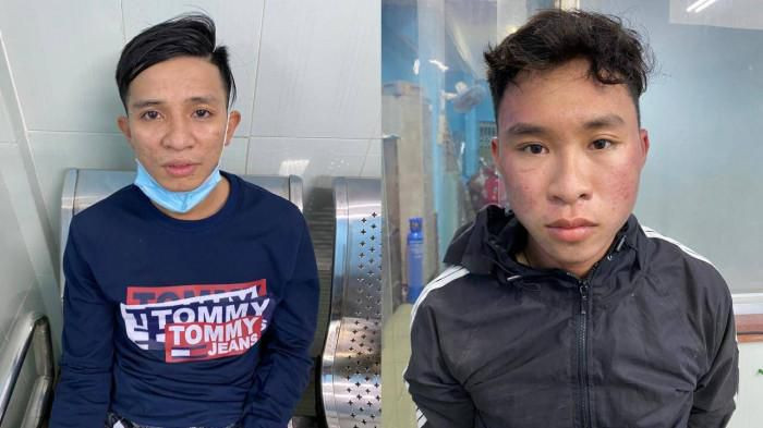 Hai đối tượng cướp giật tại cơ quan công an. (Ảnh: Dân Trí)