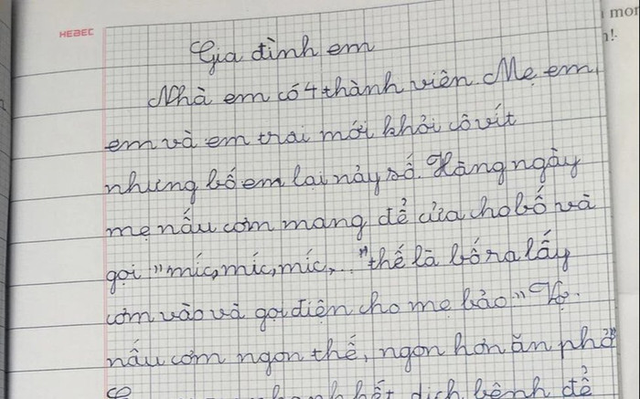 Bài văn tả gia đình mùa Covid khiến dân mạng bật cười thích thú, nhất là cái tên 'độc lạ' của người bố Ảnh 2