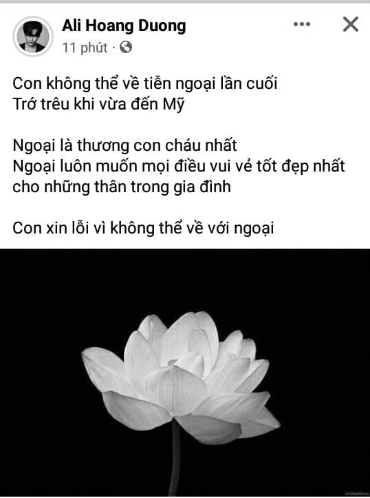 Vừa qua Mỹ, Ali Hoàng Dương nhận 'tin dữ' về người thân