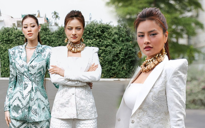 Hoa hậu Khánh Vân, Vũ Thu Phương diện vest quyền lực khiến fan không chớp mắt Ảnh 2