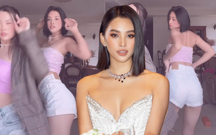 Bắt trend nhảy nhót đang rần rần Tik Tok, Hoa hậu Tiểu Vy khoe vũ đạo và đường cong siêu 'bánh cuốn' Ảnh 2