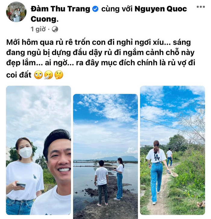 Cường Đô La dắt vợ đi xem đất giữa ồn ào tình ái.