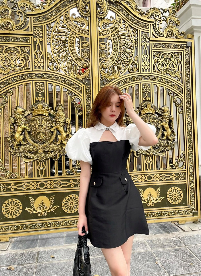  Nhan sắc Tố Uyên như đang nâng tầm cho bộ váy và giúp nó toả sáng hơn nữa.