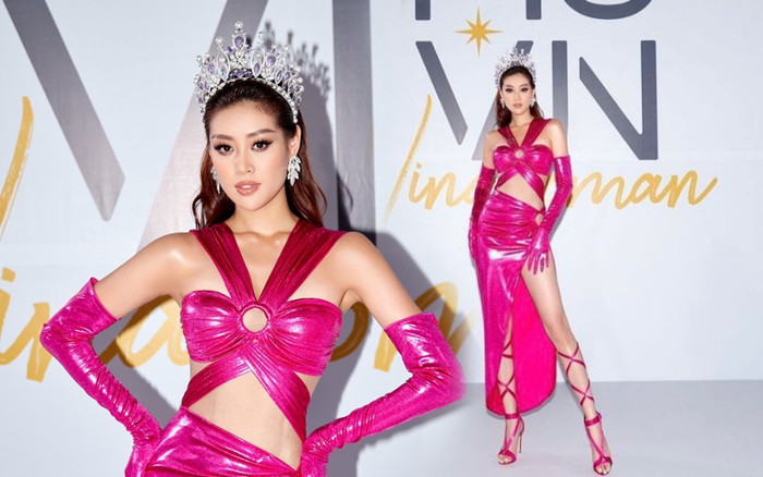 Đẳng cấp: Hoa hậu Khánh Vân diện màu hồng chóe mà chẳng sến sẩm, chỉ thấy 'đỉnh' Ảnh 2