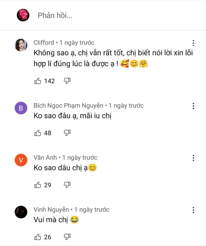 Nhiều khán giả ủng hộ lời xin lo