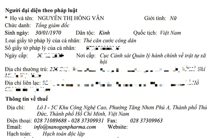 Vị trí Tổng Giám đốc của Nanogen đã được ông Hồ Nhân chuyển lại cho vợ Ảnh 4