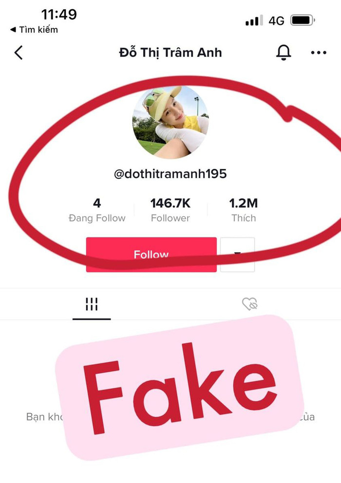 'Cái nick này thấy mình đăng bài nên đã khoá video và thay ảnh avatar lại. Nhưng chắc chắn sau lại mở ra lừa mọi người. Mọi người report giúp mình nha', Trâm Anh chia sẻ.
