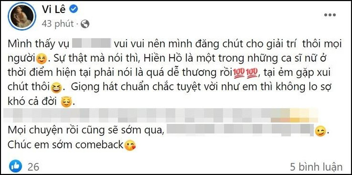 Vợ cũ Hồ Quang Hiếu gây phẫn nộ với phát ngôn: 'Hiền Hồ xui thôi, chúc em sớm comeback' Ảnh 1