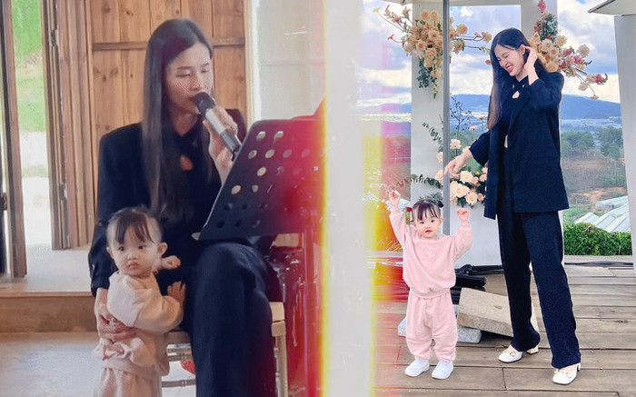 Đông Nhi cứ việc lo tập tổng duyệt, đã có 'vệ sĩ nhí' Winnie đứng canh sát rạt cho mẹ hát rồi đây Ảnh 2