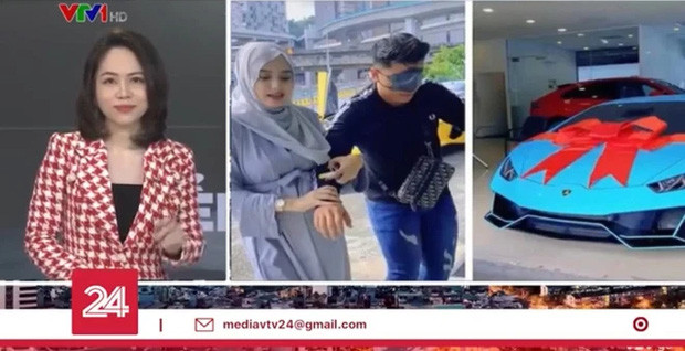 Tuy nhiên, nữ MC khéo léo chuyển bằng tin tức khác: 'Mà chúng tôi không định nói đến chiếc siêu xe mà nhiều quý vị đang hình dung đâu, chúng tôi đang nói đến chiếc siêu xe này cơ'.