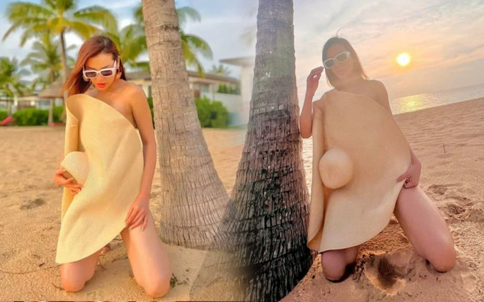 Phương Trinh Jolie kín bưng khi ra biển - tăng điểm thời thượng hay học cách che bầu của Hà Hồ? Ảnh 2