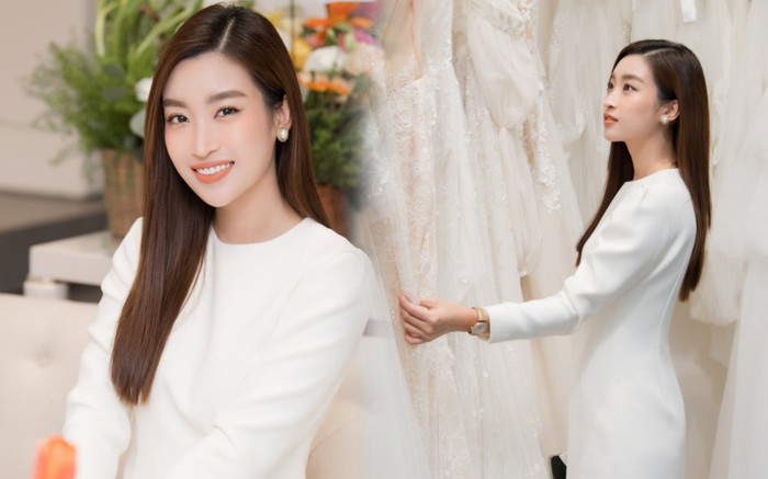 Giữa tin đồn hẹn hò thiếu gia, Hoa hậu Đỗ Mỹ Linh rạng rỡ đi xem váy cưới, gì thế này? Ảnh 2