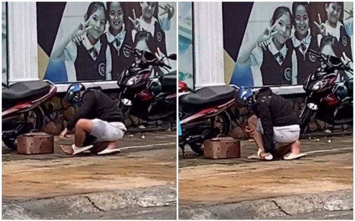 Clip giữa đời hối hả, chàng trai bất lực với đôi dép khiến netizen cảm thán: 'Tuổi thơ ai chẳng đã từng' Ảnh 2