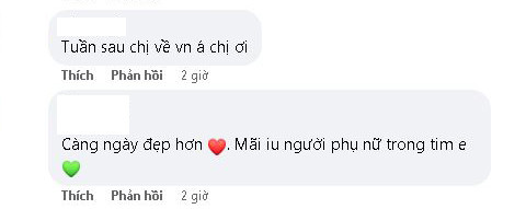 Ở dưới phần bình luận, ngoài một số khán giả khen ngợi diện mạo tươi trẻ của nữ ca sĩ đã có người thắc mắc: 'Tuần sau chị về Việt Nam á chị ơi'. Có vẻ dân tình khá quan tâm việc Thanh Hà về thăm quê nhà