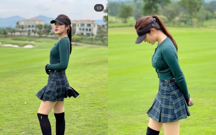 Huyền My diện váy cực ngắn ra sân golf, cớ sao fan lại réo tên Hiền Hồ? Ảnh 2