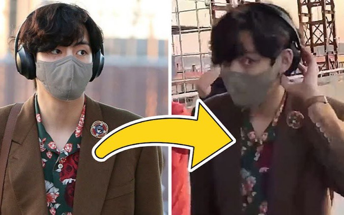 V (BTS) gây nhiều chú ý với thái độ dành cho truyền thông khi xuất hiện tại sân bay sang Mỹ Ảnh 2