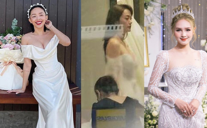 Sao Việt diện váy cưới: Minh Hằng khoe sắc rạng ngời, Bảo Thy hóa nàng tiên gợi cảm hết nấc Ảnh 2