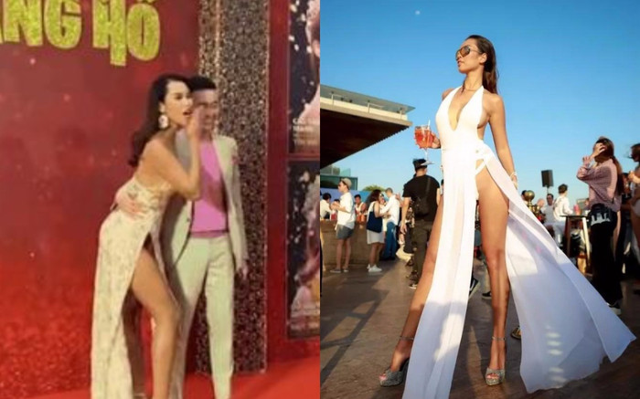 Hà Anh 'chấp niệm' với váy xẻ cao tít tắp, nhiều lần gây choáng người đối diện Ảnh 2