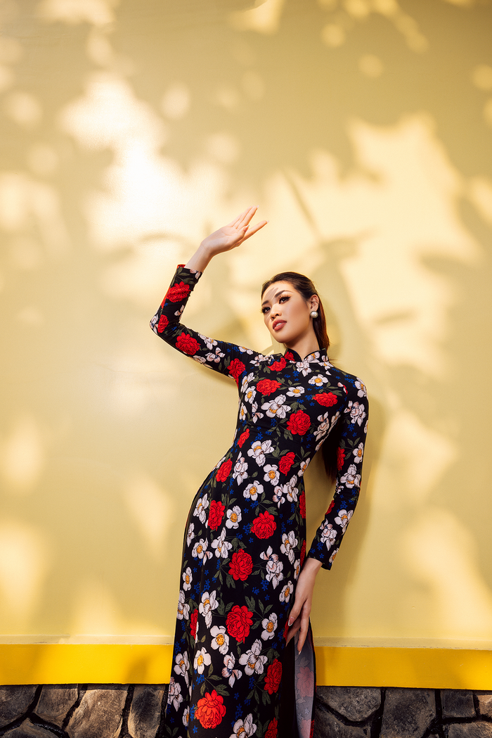 Khánh Vân đẹp lịm tim với áo dài hoàng hôn, visual xứng tầm đương kim Hoa hậu Hoàn vũ Việt Nam Ảnh 4