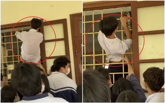 Không có chìa khóa mở cửa phòng học, nam sinh nảy ra ý định bá đạo để 'giải cứu' cả lớp Ảnh 2