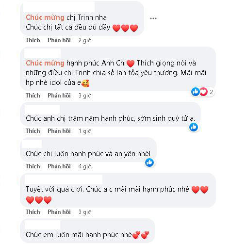 Ở dưới phần bình luận, người hâm mộ đều gửi những lời chúc tốt đẹp nhất tới nữ MC và chồng sắp cưới