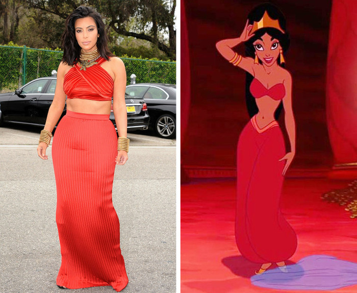 Kim Kardashian trông giống công chúa Jasmine trong Aladdin.