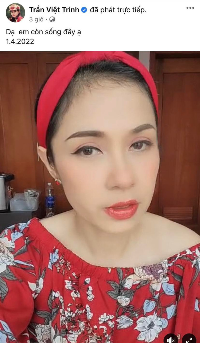 Việt Trinh trên livestream.