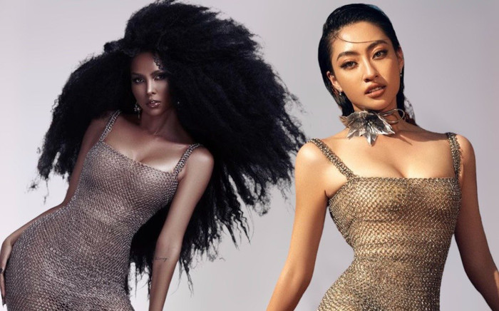 Lương Thuỳ Linh đụng độ váy 'lưới đánh cá' với siêu mẫu Minh Triệu, ai sexy hơn? Ảnh 2