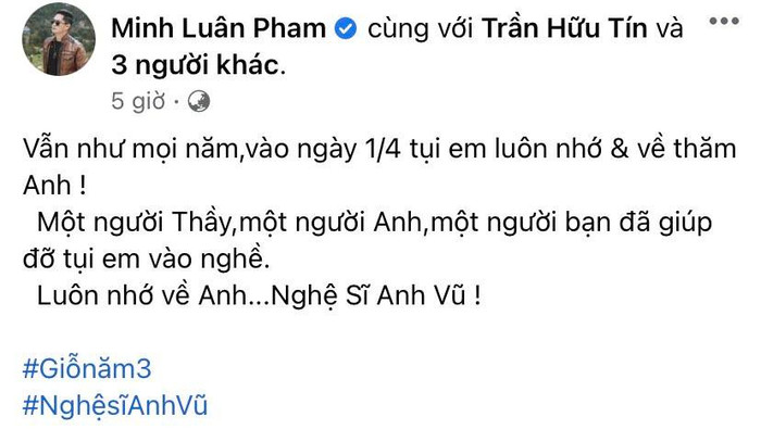 Diễn viên Minh Luân chia sẻ.
