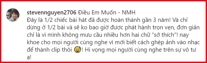 Bài chia sẻ của Minh Hải trên trang Instagram cá nhân 