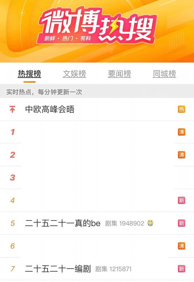 Tuổi 25, Tuổi 21 là chủ đề nóng hổi nhất trên Weibo vào tối ngày 3/4.