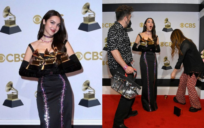 Grammy 2022: Mới nhận kèn vàng chưa được bao lâu, Olivia Rodrigo đã gặp phải sự cố 'dở khóc dở cười' Ảnh 2