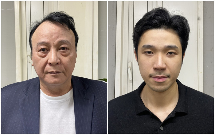 Đỗ Anh Dũng (bên trái) và Đỗ Hoàng Việt bị khởi tố, bắt tạm giam. (Ảnh: Bộ Công an).