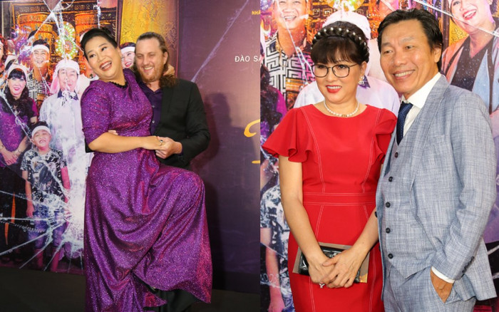 Đêm Tối Rực Rỡ ra mắt: Nhã Uyên được chồng Tây bồng bế, Phương Dung diện cây đỏ bên 'ông trùm' Kiến An Ảnh 2