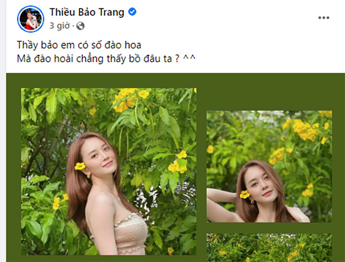 Bài đăng của nữ ca sĩ trên Facebook.