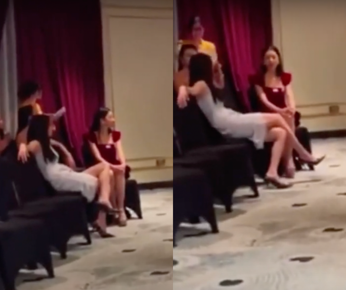 Dáng ngồi kì lạ của Nam Em tại Miss World Vietnam 2022