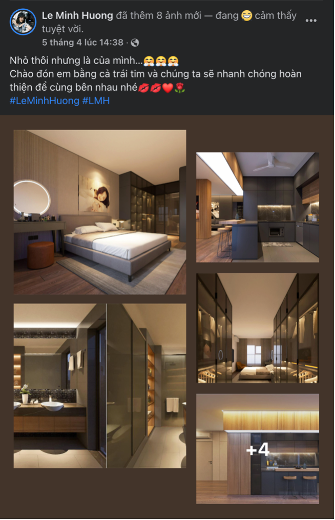 Chia sẽ của Minh Hương trên trang cá nhân của mình.