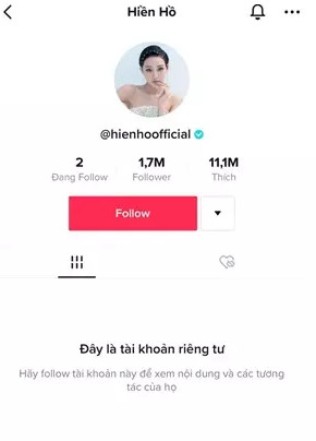 Vào thời điểm Hiền Hồ trước và khi vướng phải scandal, tài khoản mà Hiền Hồ chỉ theo dõi 2 người.