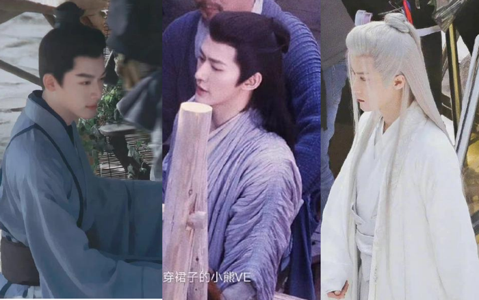 Ảnh được cho là được chụp ở phim trường Trường Tương Tư của Trương Vãn Ý - Đặng Vi - Đàn Kiện Thứ (từ trái sang).