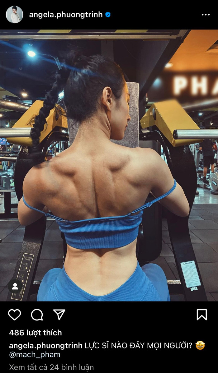 Nữ diễn viên hóm hỉnh với dòng trạng thái 'Lực sĩ nào đây mọi người?'