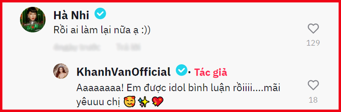 Chính chủ liền để lại bình luận dưới màn trình diễn này của Khánh Vân 