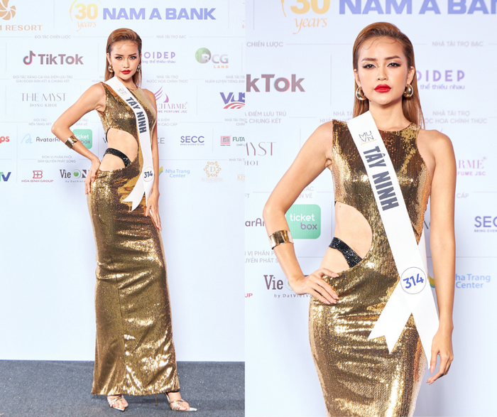 Ngọc Châu hôm nay 'ăn trọn điểm' từ trang phục khoét hông táo bạo cho đến layout make-up của Hoa hậu Siêu quốc gia Việt Nam 2018 tạo ra một hình tượng vừa gợi cảm vừa mới lạ.