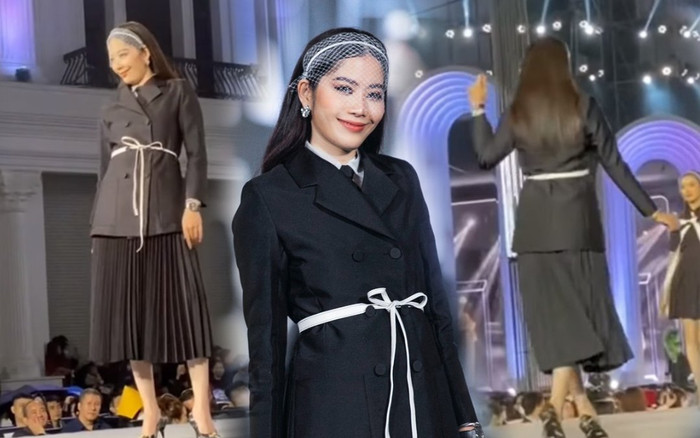 Đang catwalk, Nam Em ngẫu hứng nhảy cha cha cha, fan hốt hoảng: 'Đi diễn hài hả?' Ảnh 2