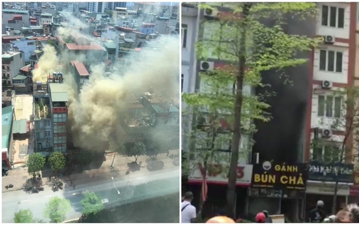 Quán bún chả bốc cháy dữ dội, cột khói đen bốc lên ngùn ngụt, thực khách tá hoả bỏ chạy Ảnh 2